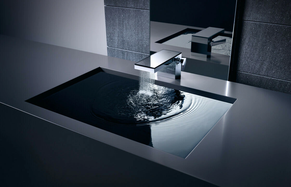 Robinetterie AXOR MyEdition dans une composition architecturale