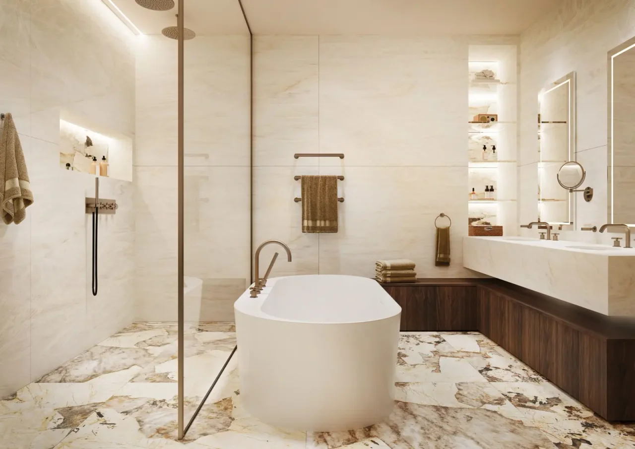 AQUARA by THG Paris · ambiance Estran, inspiration pour un projet de salle de bains.