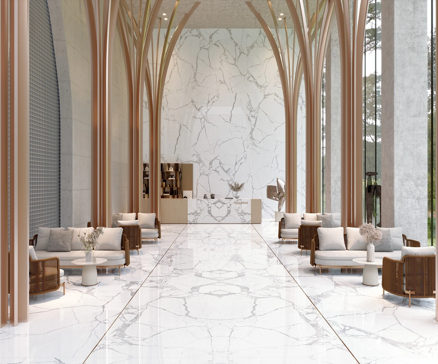 Intérieur habillé de grès cérame Tagina Statuario