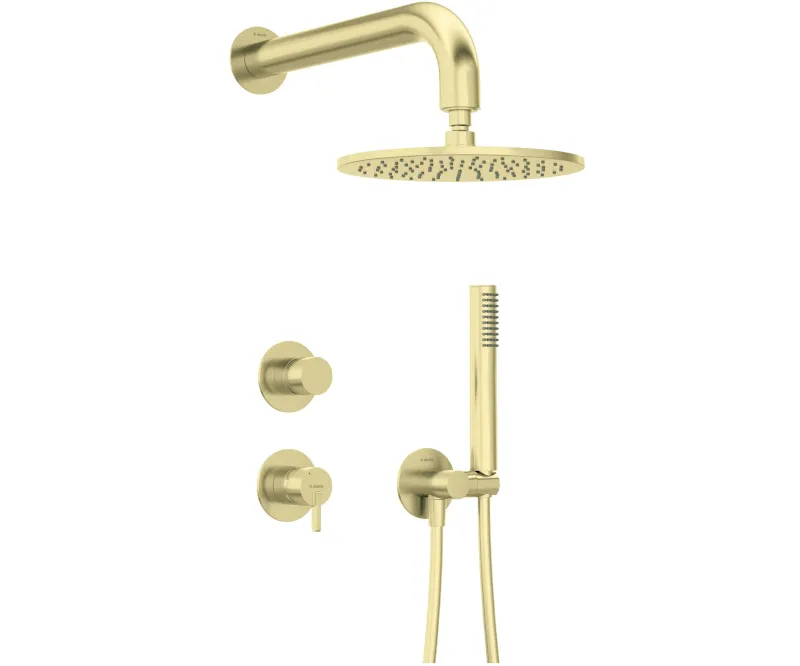 Ensemble de douche encastré Deante Silia 250 en PVD or brossé
